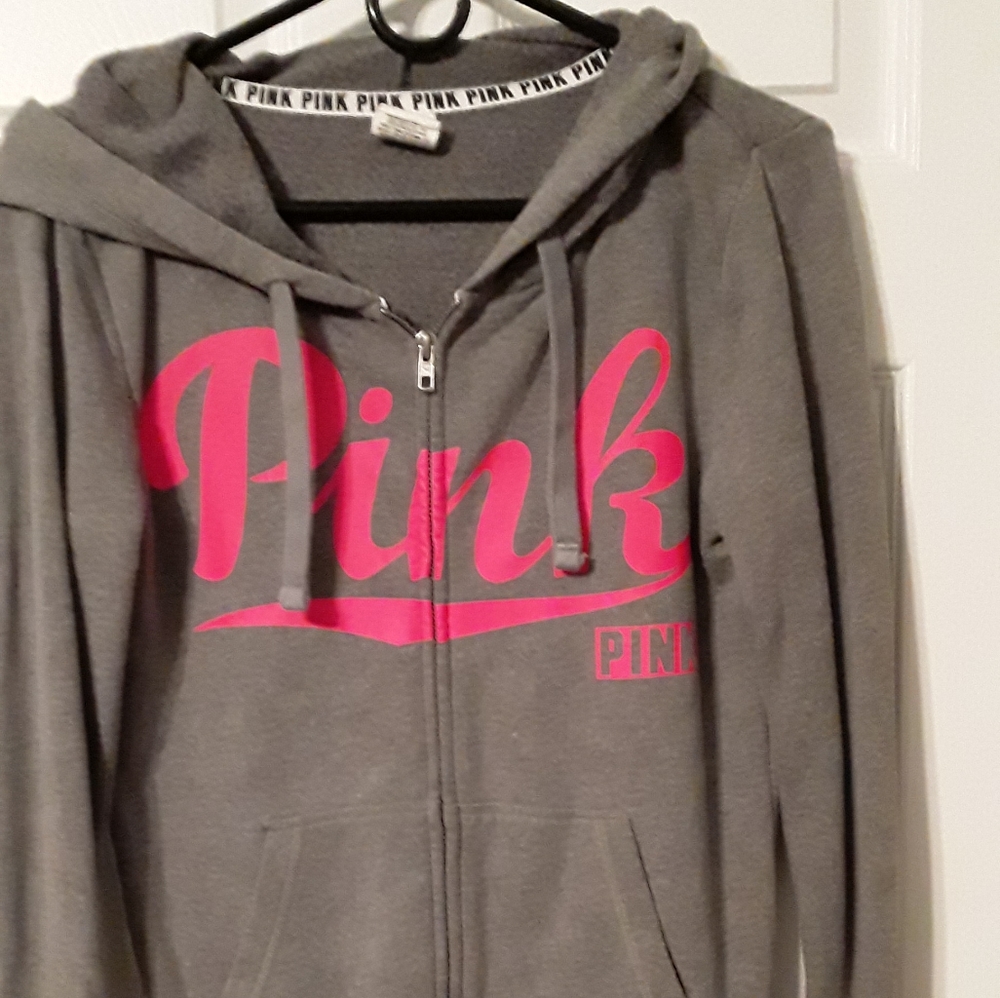 Victoria secrets Pink zip up hoodie jacket in dark